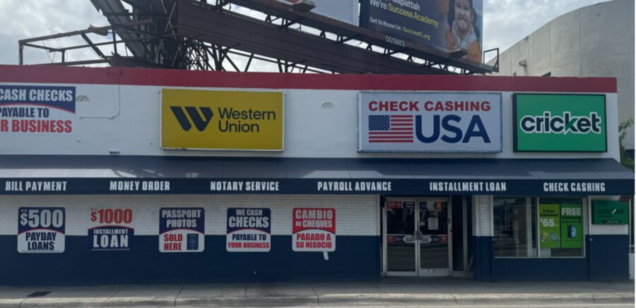 The Check Cashing USA storefront at the Northwest Miami location