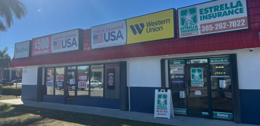 The Check Cashing USA storefront at the West Flagler location