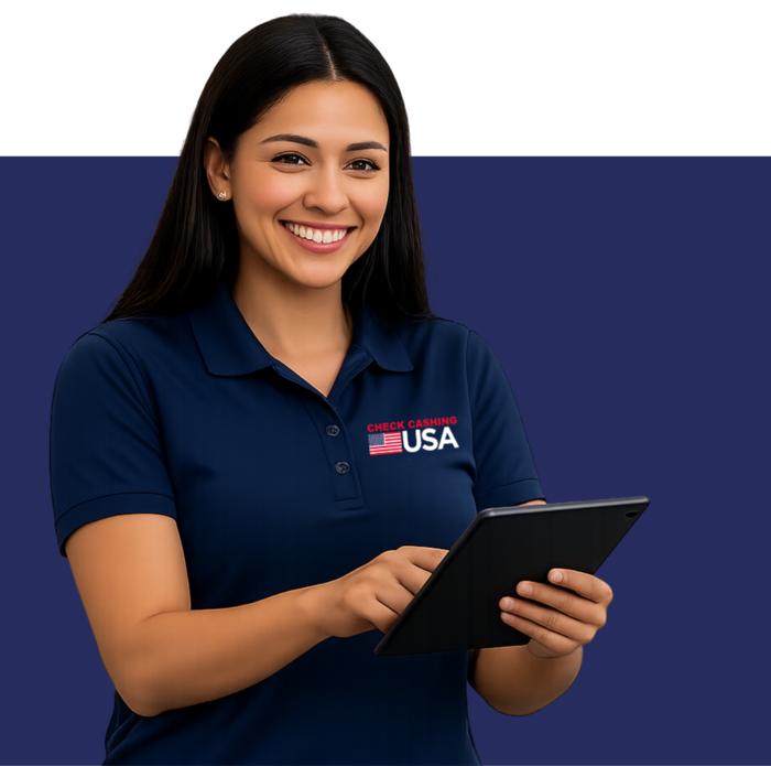 Check Cashing USA associate ready to help